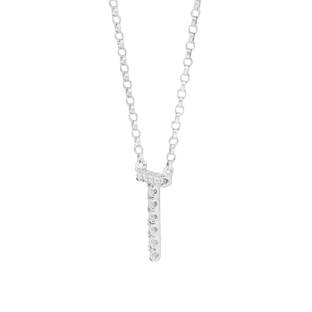 WEB限定カラー ネックレス 白色 ホワイト ゴールド レディース 【 MICHAEL HILL W INITIAL NECKLACE WITH 010  CARAT TW OF DIAMONDS IN 10KT WHITE GOLD 】 新作HOT-css.edu.om