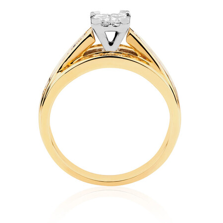 Engagement Ring with 1 Carat TW of Diamonds in 14kt Yellow & White Gold Engagement Ring with 1 Carat TW of Diamonds in 14kt Yellow & White Gold