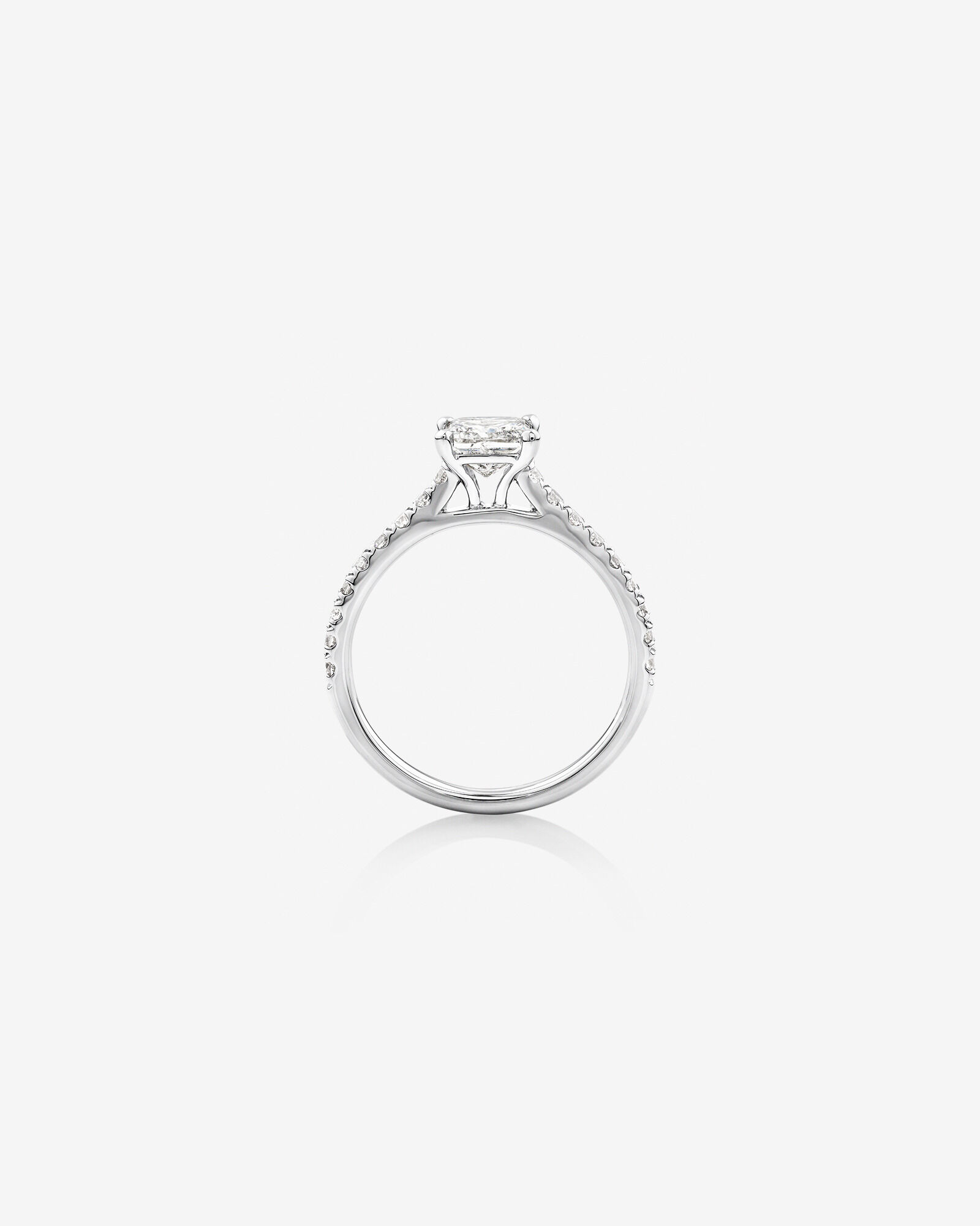 Bague de fiançailles en or blanc 14 K avec diamants totalisant 1,25 ct