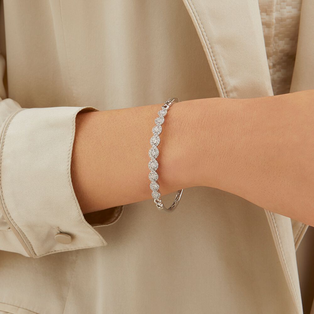 Bangle with 1 1/2 Carat TW of Diamonds in 14kt White Gold