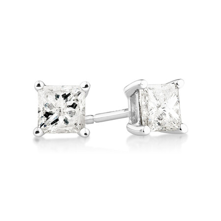 Stud Earrings with 0.96 Carat TW of Diamonds in 14kt White Gold Stud Earrings with 0.96 Carat TW of Diamonds in 14kt White Gold