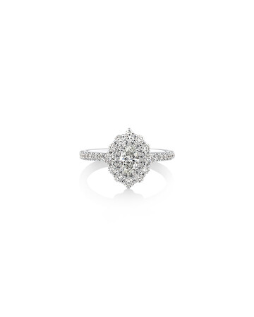 Sir Michael Hill Designer Oval Engagement Ring with 0.92 Carat TW Diamonds in 18kt White Gold Sir Michael Hill Designer Oval Engagement Ring with 0.92 Carat TW Diamonds in 18kt White Gold