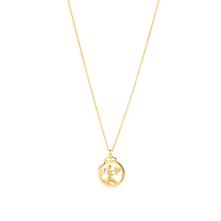 Zodiac Pendant with Chain in 10kt Yelow Gold