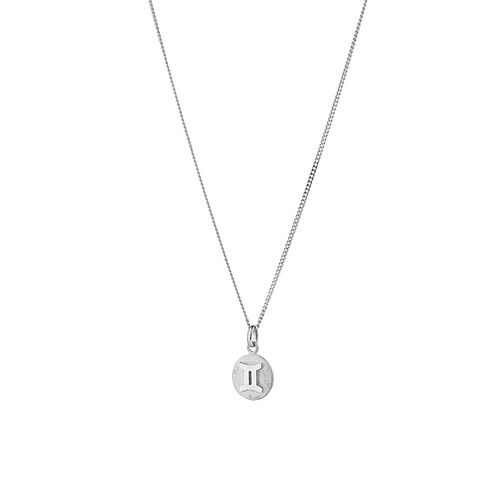 Gemini Zodiac Pendant in Sterling Silver