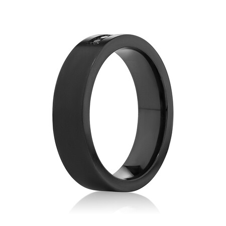 6mm Black Titanium Ring with Enhanced Black Diamonds 6mm Black Titanium Ring with Enhanced Black Diamonds