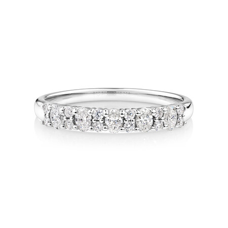 Wedding Ring with 0.46 Carat TW Diamonds in 14kt White Gold Wedding Ring with 0.46 Carat TW Diamonds in 14kt White Gold