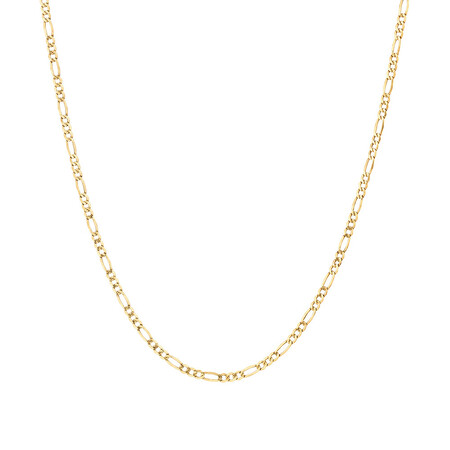 60cm (24") Hollow Figaro Chain in 10kt Yellow Gold