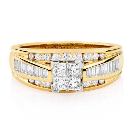 Engagement Ring with 1 Carat TW of Diamonds in 14kt Yellow & White Gold Engagement Ring with 1 Carat TW of Diamonds in 14kt Yellow & White Gold