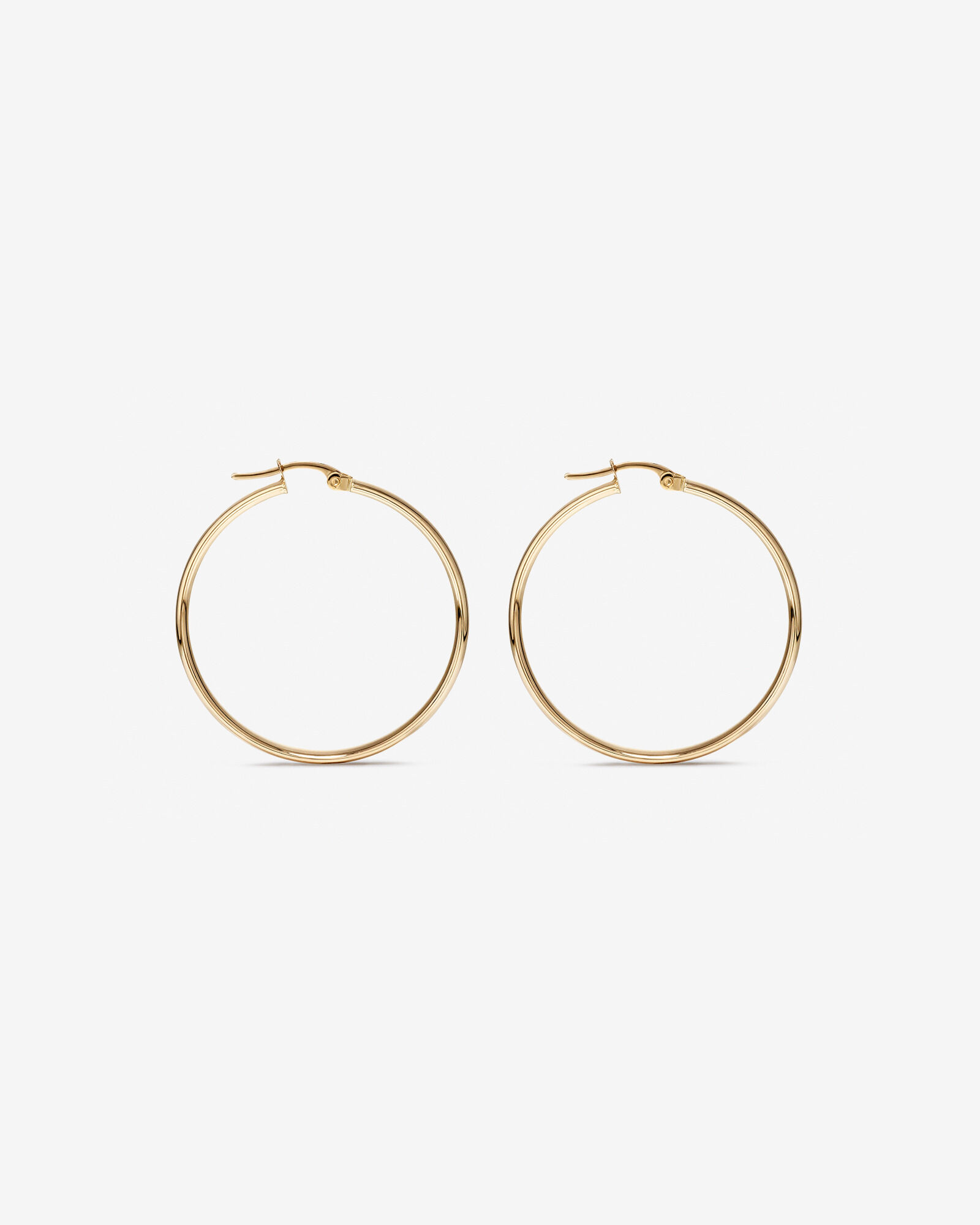 30mm Rounded Flat Hoop Earrings in 10kt Yellow Gold