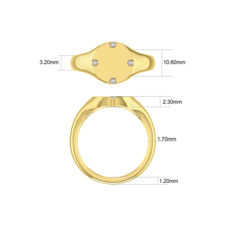 Compass Ring with Diamonds in 10kt Yellow Gold Compass Ring with Diamonds in 10kt Yellow Gold
