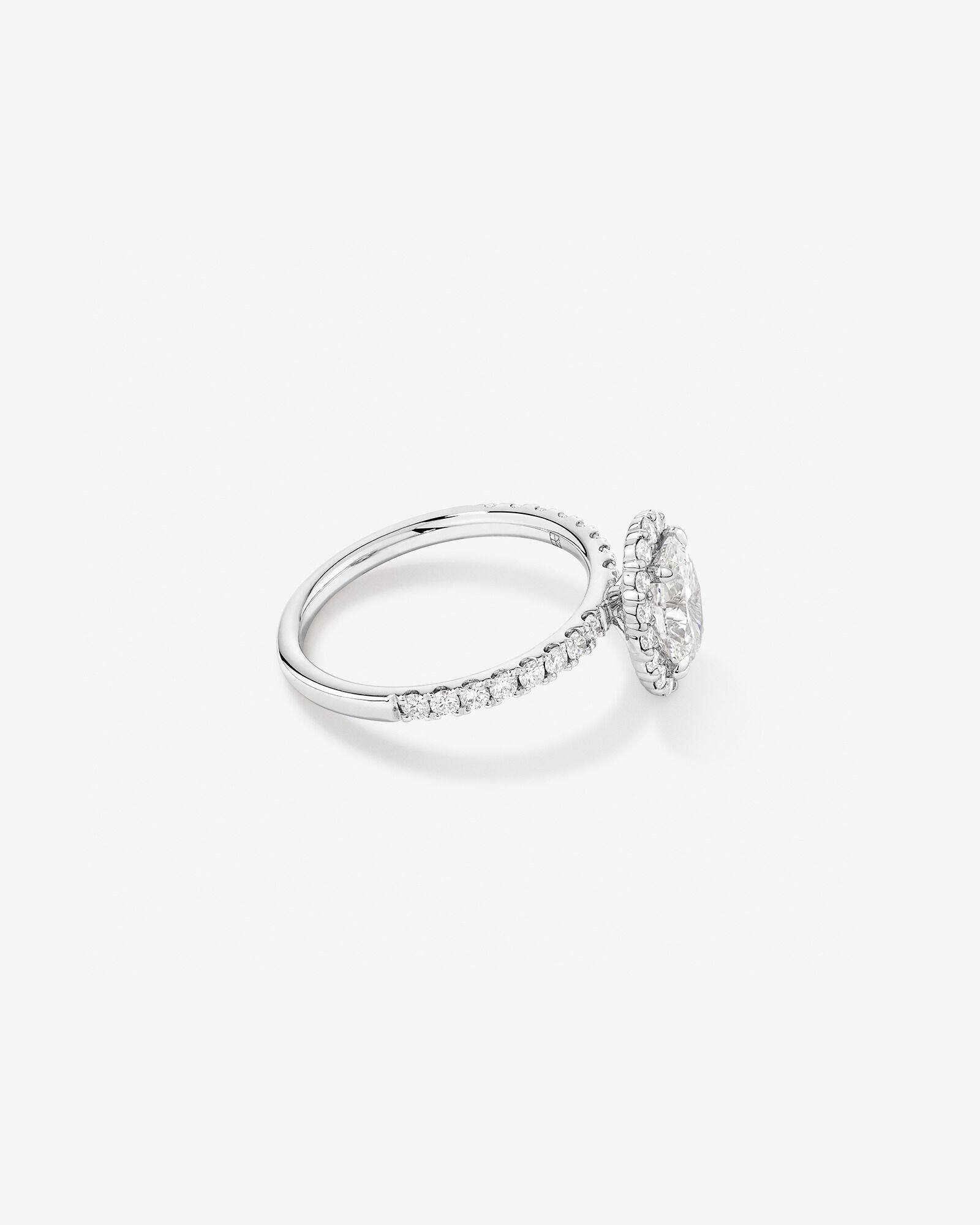 1.78 Carat TW Oval Laboratory-Grown Diamond Halo Engagement Ring in 14kt Gold