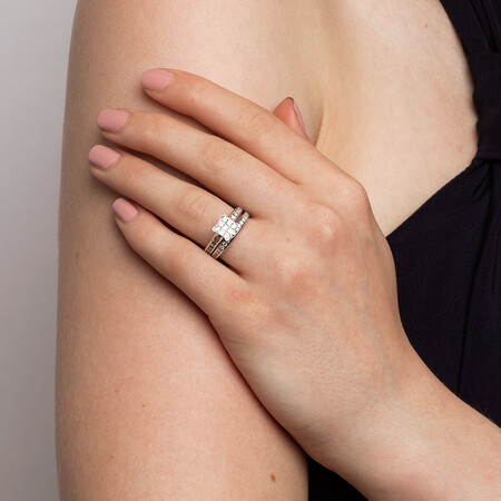 Bridal Set with 1 Carat TW of Diamonds in 14kt White Gold Bridal Set with 1 Carat TW of Diamonds in 14kt White Gold