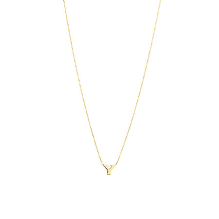 "Y" Initial Necklace in 10kt Yellow Gold "Y" Initial Necklace in 10kt Yellow Gold