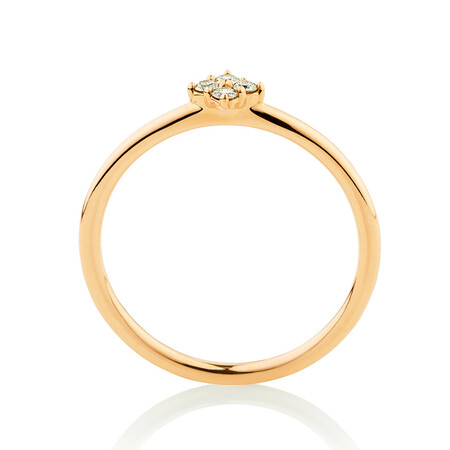 Flower Stacker Ring with Diamonds in 10kt Yellow Gold Flower Stacker Ring with Diamonds in 10kt Yellow Gold