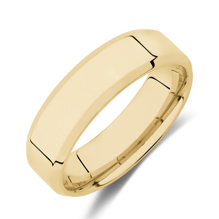 Flat Bevelled Wedding Band in 10kt Yellow Gold Flat Bevelled Wedding Band in 10kt Yellow Gold