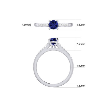 Evermore Bridal Set with Tanzanite & 1/5 Carat TW of Diamonds in 10kt White Gold Evermore Bridal Set with Tanzanite & 1/5 Carat TW of Diamonds in 10kt White Gold