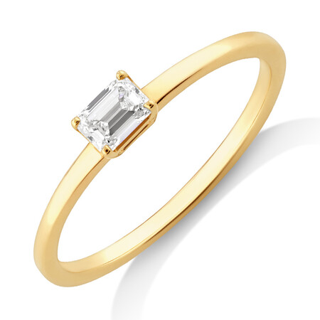 Laboratory-Created 0.23 Carat TW Diamond Solitaire Ring in 10kt Yellow Gold Laboratory-Created 0.23 Carat TW Diamond Solitaire Ring in 10kt Yellow Gold
