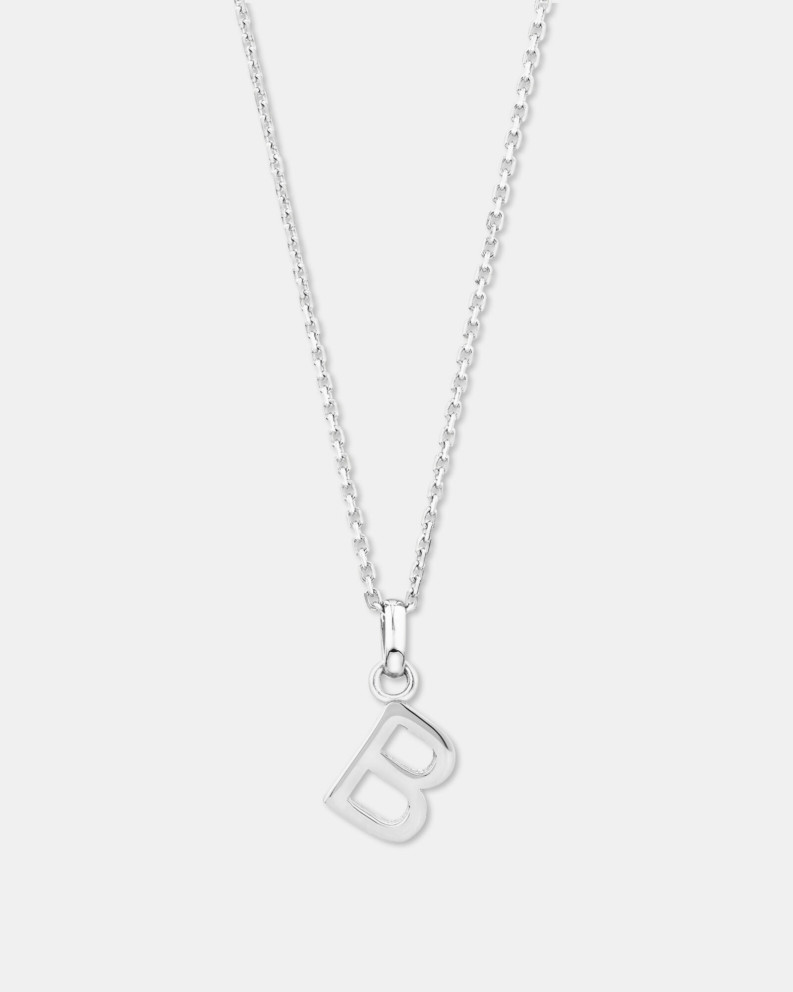 "B" Initial Pendant in Sterling Silver