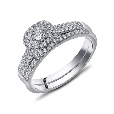 Bridal Set with 1/2 Carat TW of Diamonds in 10kt White Gold Bridal Set with 1/2 Carat TW of Diamonds in 10kt White Gold