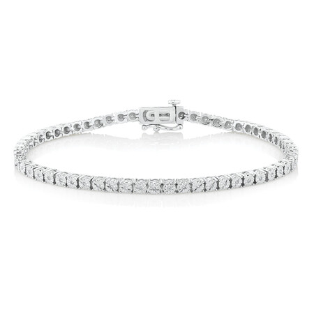 Tennis Bracelet with 1 Carat TW of Diamonds in Sterling Silver Tennis Bracelet with 1 Carat TW of Diamonds in Sterling Silver