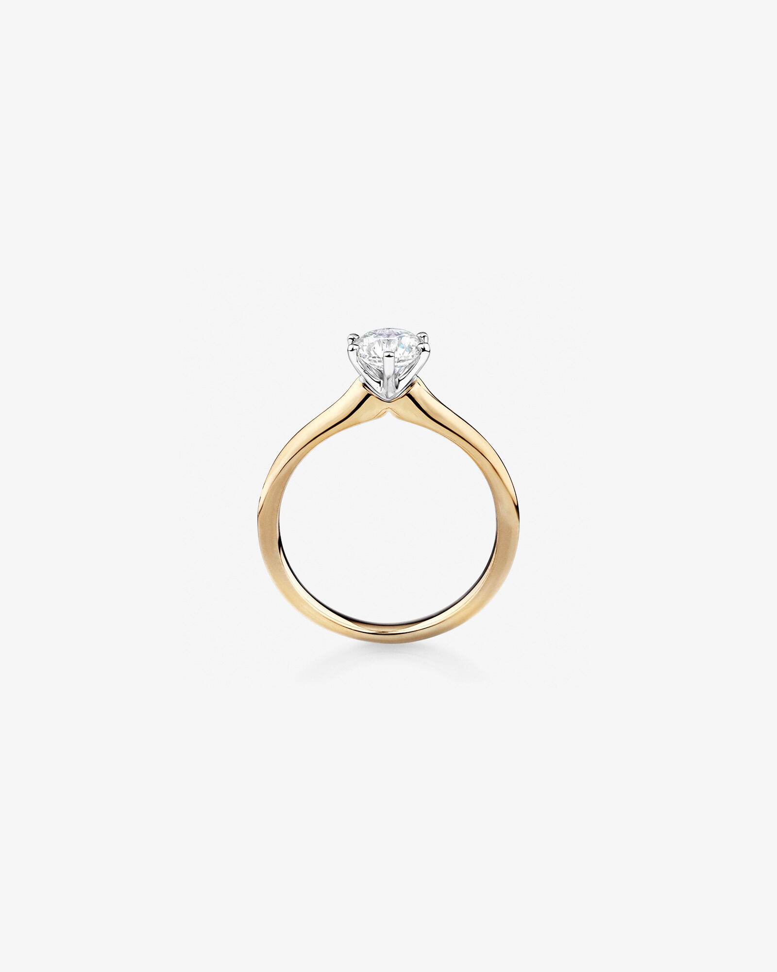 Certified Solitaire Engagement Ring with a 3/4 Carat TW Diamond in 18kt Yellow & White Gold
