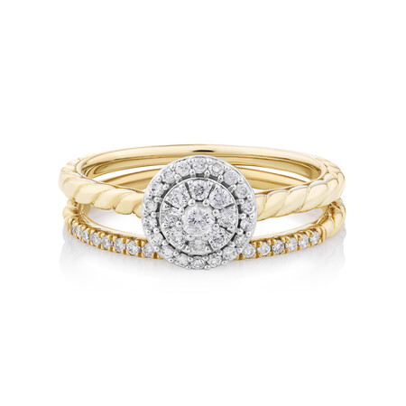 Bridal Set with 0.34 Carat TW of Diamonds in 10kt Yellow Gold Bridal Set with 0.34 Carat TW of Diamonds in 10kt Yellow Gold
