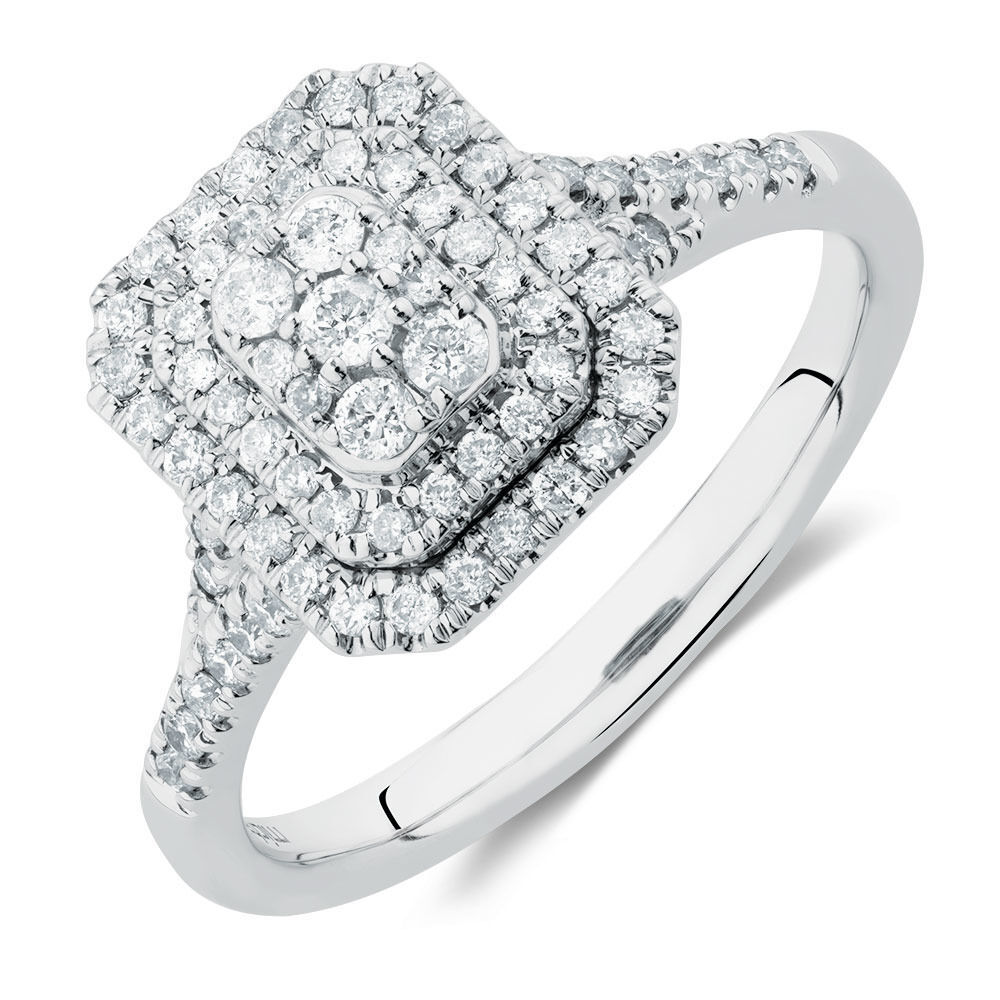 Engagement Ring with 1/2 Carat TW of Diamonds in 10ct White Gold