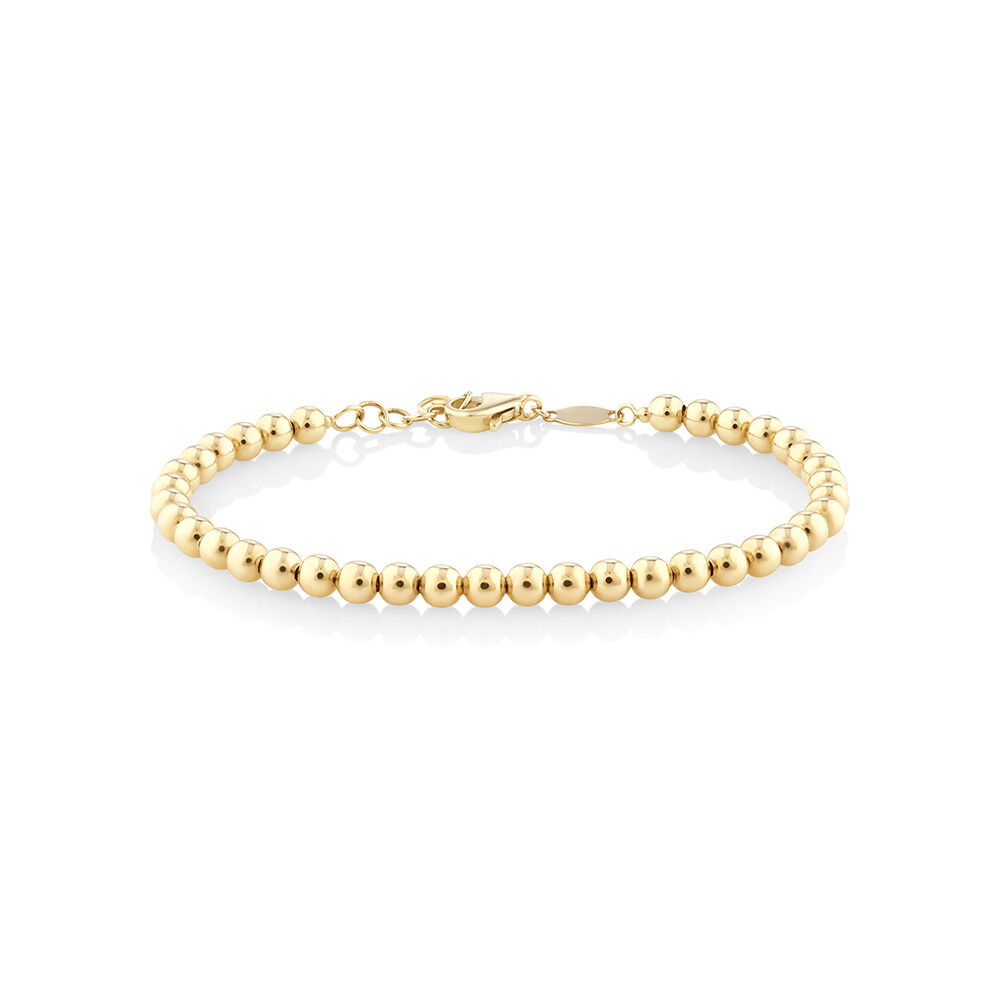 19cm 7.5 Bead Bracelet in 10kt Yellow Gold