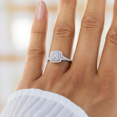 Engagement Ring with 1/2 Carat TW of Diamonds in 10kt White Gold Engagement Ring with 1/2 Carat TW of Diamonds in 10kt White Gold