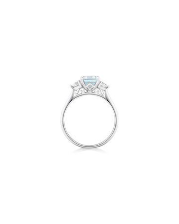 Ring with Aquamarine & 0.40 Carat TW of Diamonds in 10kt White Gold Ring with Aquamarine & 0.40 Carat TW of Diamonds in 10kt White Gold