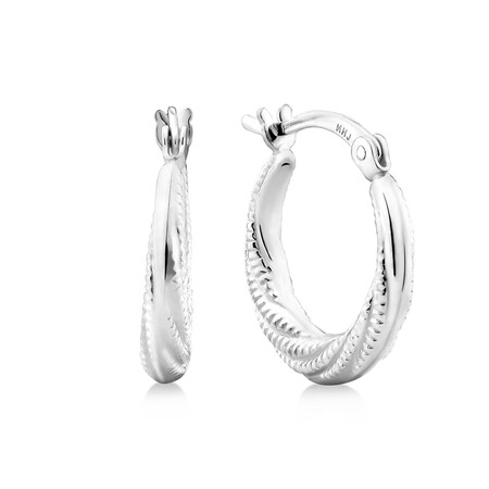 12mm Hoop Earrings in Sterling Silver 12mm Hoop Earrings in Sterling Silver