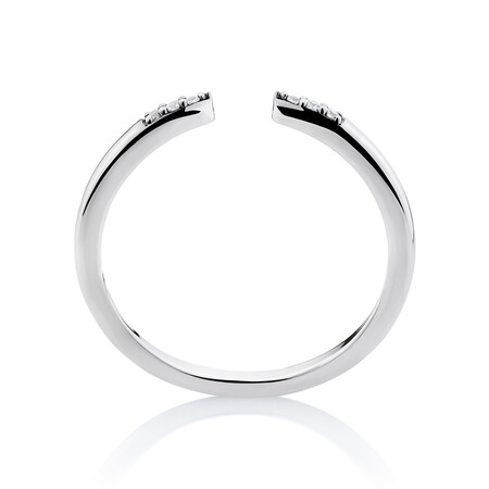 Pointed Open Ring with Cubic Zirconia in Sterling Silver Pointed Open Ring with Cubic Zirconia in Sterling Silver
