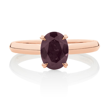Oval Ring with Rhodolite Garnet in 10kt Rose Gold Oval Ring with Rhodolite Garnet in 10kt Rose Gold
