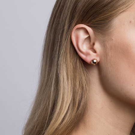 Patterned Ball Stud Earrings in 10kt Rose Gold Patterned Ball Stud Earrings in 10kt Rose Gold