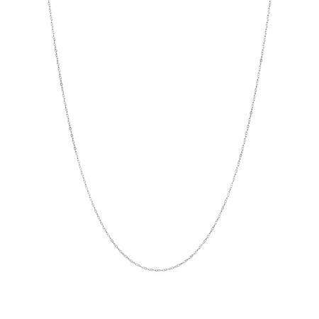 45cm (17") Solid Cable Chain In 10kt White Gold 45cm (17") Solid Cable Chain In 10kt White Gold