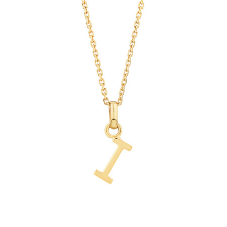 I Initial Pendant in 10kt Yellow Gold