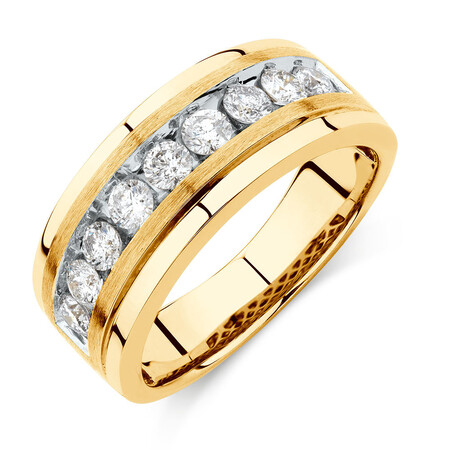 Men's Ring with 1 Carat TW of Diamonds in 10kt Yellow Gold Men's Ring with 1 Carat TW of Diamonds in 10kt Yellow Gold