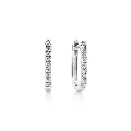 Huggies with 0.14 Carat TW of Diamonds in 10kt White Gold