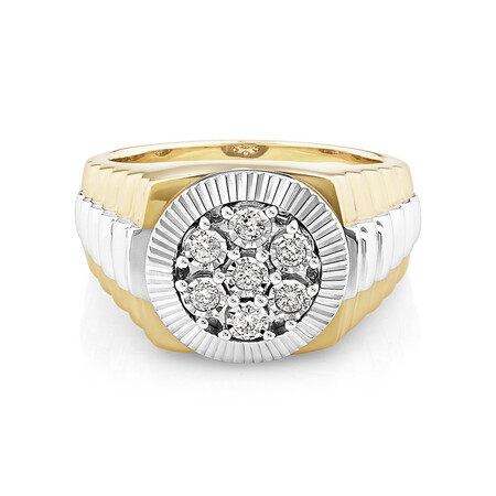 Men's Ring with 1/4 Carat TW of Diamonds in 10kt Yellow & White Gold Men's Ring with 1/4 Carat TW of Diamonds in 10kt Yellow & White Gold