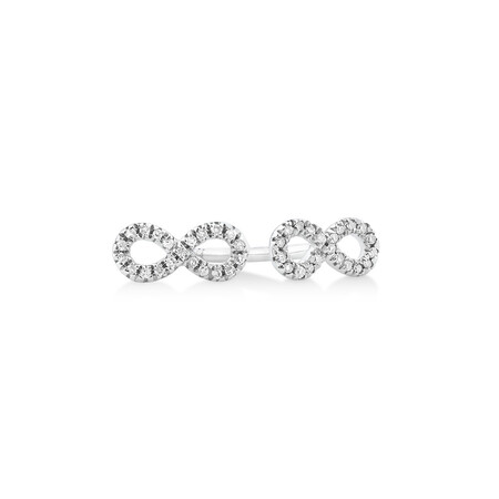 Mini Infinity Earrings with Diamonds in Sterling Silver Mini Infinity Earrings with Diamonds in Sterling Silver