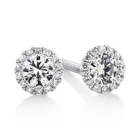 Sir Michael Hill Designer Halo Earrings with 0.52 Carat TW of Diamonds in 18kt White Gold
