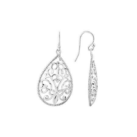 Filigree Teardrop Earrings In Sterling Silver Filigree Teardrop Earrings In Sterling Silver