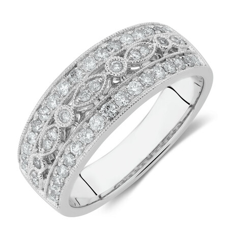 Fancy Ring with 0.50 Carat TW of Diamonds in 10kt White Gold