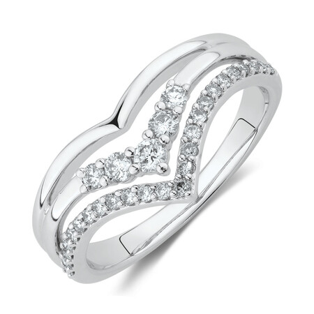 Chevron Ring with 1/3 Carat TW of Diamonds in 10kt White Gold Chevron Ring with 1/3 Carat TW of Diamonds in 10kt White Gold