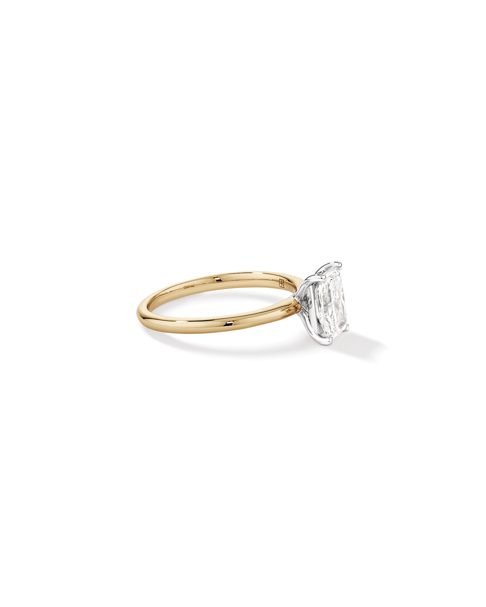 Bague de fiançailles solitaire en diamants de laboratoire TW Radiant de 1,25 carat en or jaune et blanc 14 carats