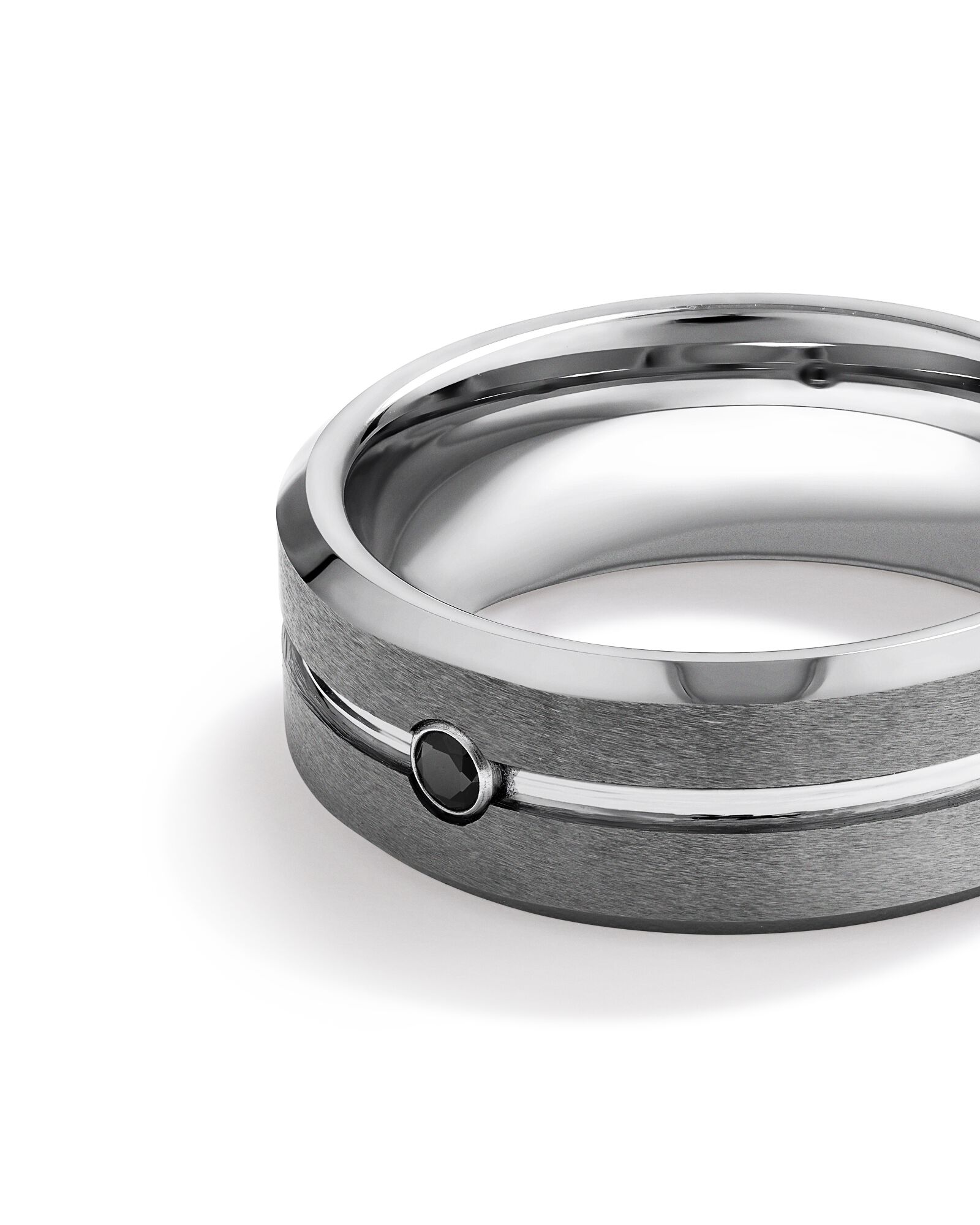 8mm Black Diamond Wedding Band Tungsten