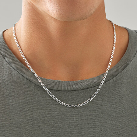 55cm (22") 3mm-3.5mm Width Curb Chain in Sterling Silver 55cm (22") 3mm-3.5mm Width Curb Chain in Sterling Silver