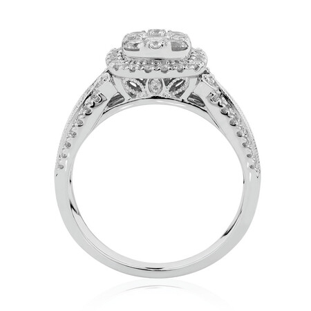 Ring with 1 Carat TW of Diamonds in 10ct White Gold Ring with 1 Carat TW of Diamonds in 10ct White Gold