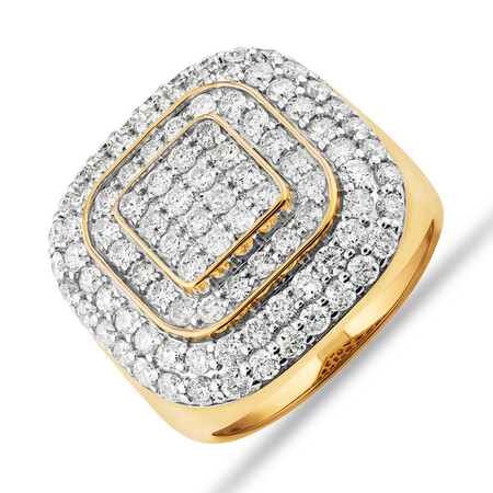 Ring with 3 Carat TW of Diamonds in 10kt Yellow Gold Ring with 3 Carat TW of Diamonds in 10kt Yellow Gold