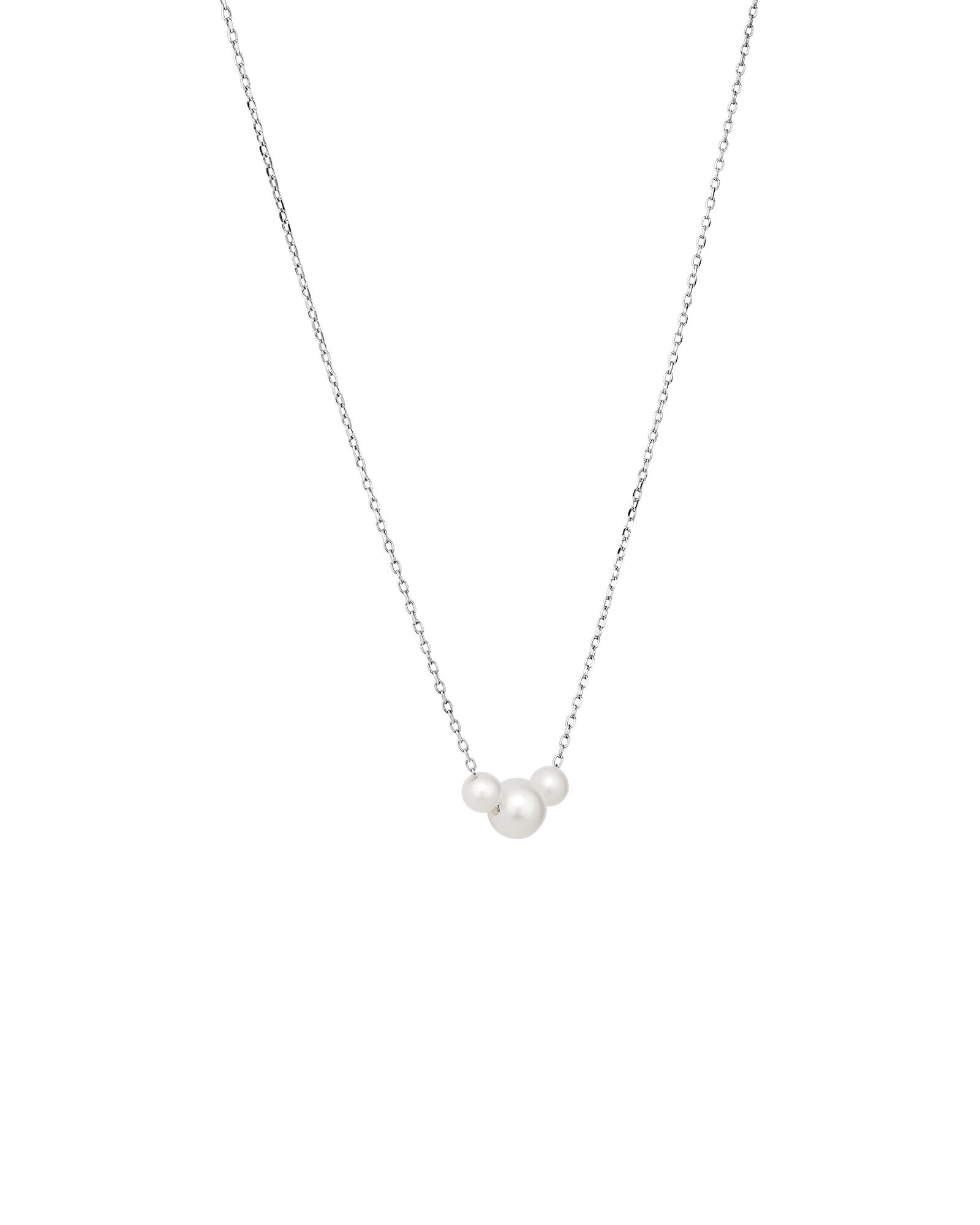 Cultured Freshwater Pearl Stud Earring and Necklace Set in Sterling Silver